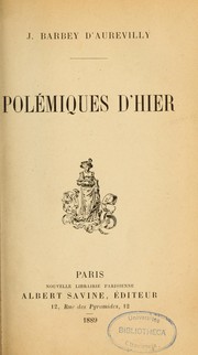 Cover of: Polémiques d'hier.