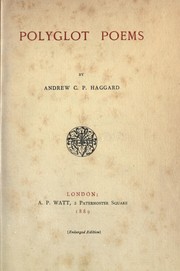 Cover of: Polyglot poems by Andrew Haggard
