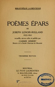 Cover of: Poèmes épars de Joseph Lenoir-Rolland, 1822-1861