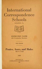 Cover of: Ponies, asses, and mules by International Correspondence Schools