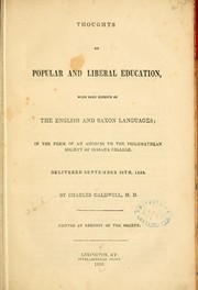 Cover of: Popular and liberal education | Charles Caldwell