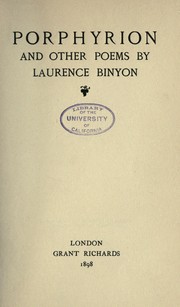 Cover of: Porphyrion, and other poems by Laurence Binyon