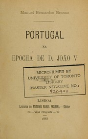 Cover of: Portugal na epocha de D. João v.