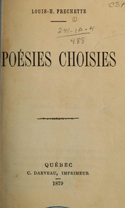 Cover of: Poésies choisies