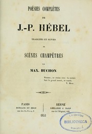 Cover of: Poésies complètes de J.-P. Hébel by Johann Peter Hebel