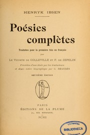 Cover of: Poésies complètes by Henrik Ibsen