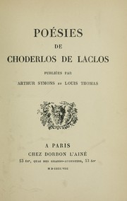 Cover of: Poésies de Choderlos de Laclos