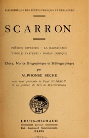 Cover of: Poésies diverses by Scarron Monsieur