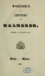 Cover of: Poésies et lettres de Malherbe: dédiées à la ville de Caen