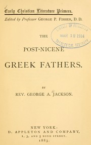 Cover of: The post-Nicene Greek fathers