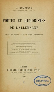 Poètes et humoristes de l'Allemagne by Jean Bourdeau