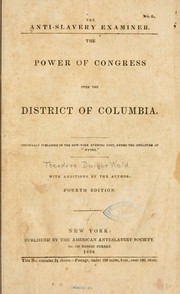Cover of: The power of Congress over the District of Columbia.