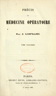 Cover of: Précis de médecine opératoire