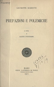 Cover of: Prefazioni e Polemiche by Giuseppe Marco Antonio Baretti