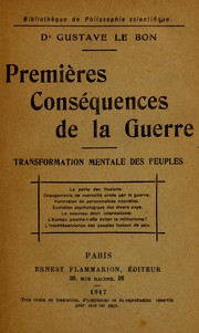 Cover of: Premières consequences de la guerre by Gustave Le Bon