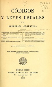 Cover of: Códigos y leyes usuales de la República Argentina