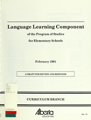 Cover of: Language learning component of the program of studies for elementary schools