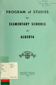 Cover of: Program of studies for elementary schools of Alberta
