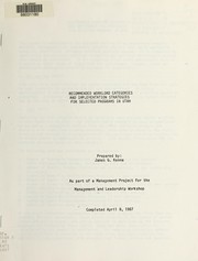 Recommended workload categories and implementation strategies for selected programs in Utah by James G. Kenna