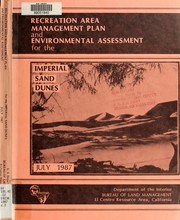 Cover of: Recreation area management plan and environmental assessment for the Imperial Sand Dunes