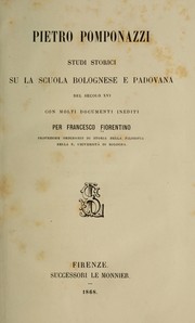 Cover of: Pietro Pomponazzi