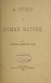 Cover of: A study in human nature