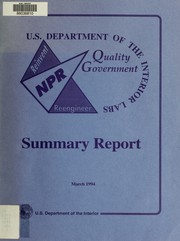 Cover of: U.S. Department of the Interior labs: quality government : summary report