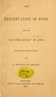 Cover of: The preservation of food