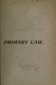 Cover of: Primary law