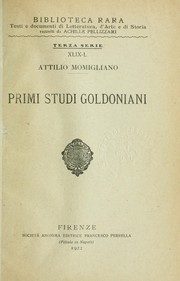 Cover of: Primi studi goldoniani