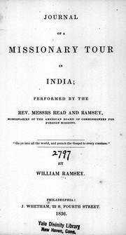 Cover of: Journal of a missionary tour in India: performed by the Rev. Messrs Read and Ramsey