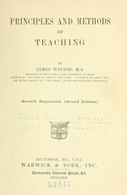 Cover of: Principles and methods of teaching. by James Welton