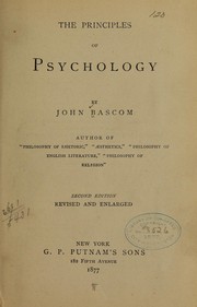 Cover of: Principles of psychology by Bascom, John
