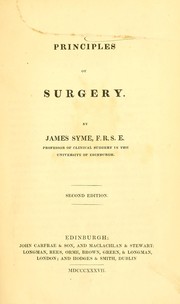 Cover of: The principles of surgery