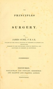 Cover of: The principles of surgery