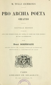 Cover of: Pro Archia poeta oratio