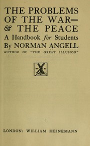 Cover of: The problems of the war--& the peace: a handbook for students