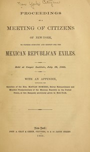 Cover of: Proceedings of a meeting of citizens of New-York