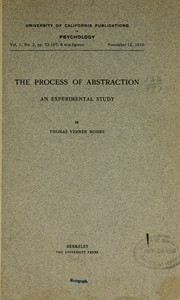 Cover of: The process of abstraction: an experimental study