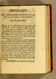 Cover of: Proclama los verdaderos hijos de la nacion: son los amigos de la Constitucion