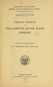 Cover of: Profile surveys in Willamette River basin, Oregon.