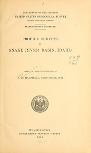 Cover of: Profile surveys in Snake river basin, Idaho