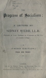 Cover of: The progress of socialism by Sidney Webb