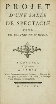 Cover of: Projet d'une salle de spectacle pour un théatre de comédie by Charles Nicolas Cochin