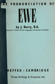 Cover of: The pronunciation of Ewe
