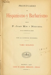 Cover of: Prontuario de Hispanismo y Barbismo by Juan Mir y Noguera