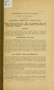 Proposed community forum bill by United States. Office of Education