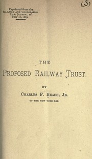 Cover of: The proposed railway trust