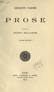 Cover of: Prose by Giuseppe Parini