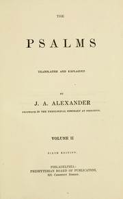 Cover of: Psalms Translated and Explained